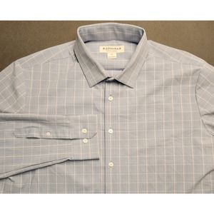 Mizzen‎ Main Button Up Shirt XXL Trim Fit Performance Stretch Blue